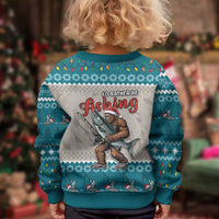 Fishing Christmas Kid Ugly Christmas Sweater Bigfoot Xmas Funny Style - Wonder Print Shop