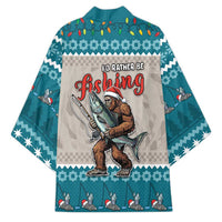 Bigfoot Fishing Christmas Kimono Funny Style - Wonder Print Shop