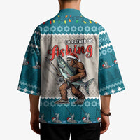Bigfoot Fishing Christmas Kimono Funny Style - Wonder Print Shop