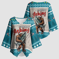 Bigfoot Fishing Christmas Kimono Sleeve Blouse Funny Style - Wonder Print Shop