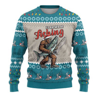 Fishing Christmas Ugly Christmas Sweater Bigfoot Xmas Funny Style - Wonder Print Shop