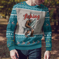 Fishing Christmas Ugly Christmas Sweater Bigfoot Xmas Funny Style - Wonder Print Shop