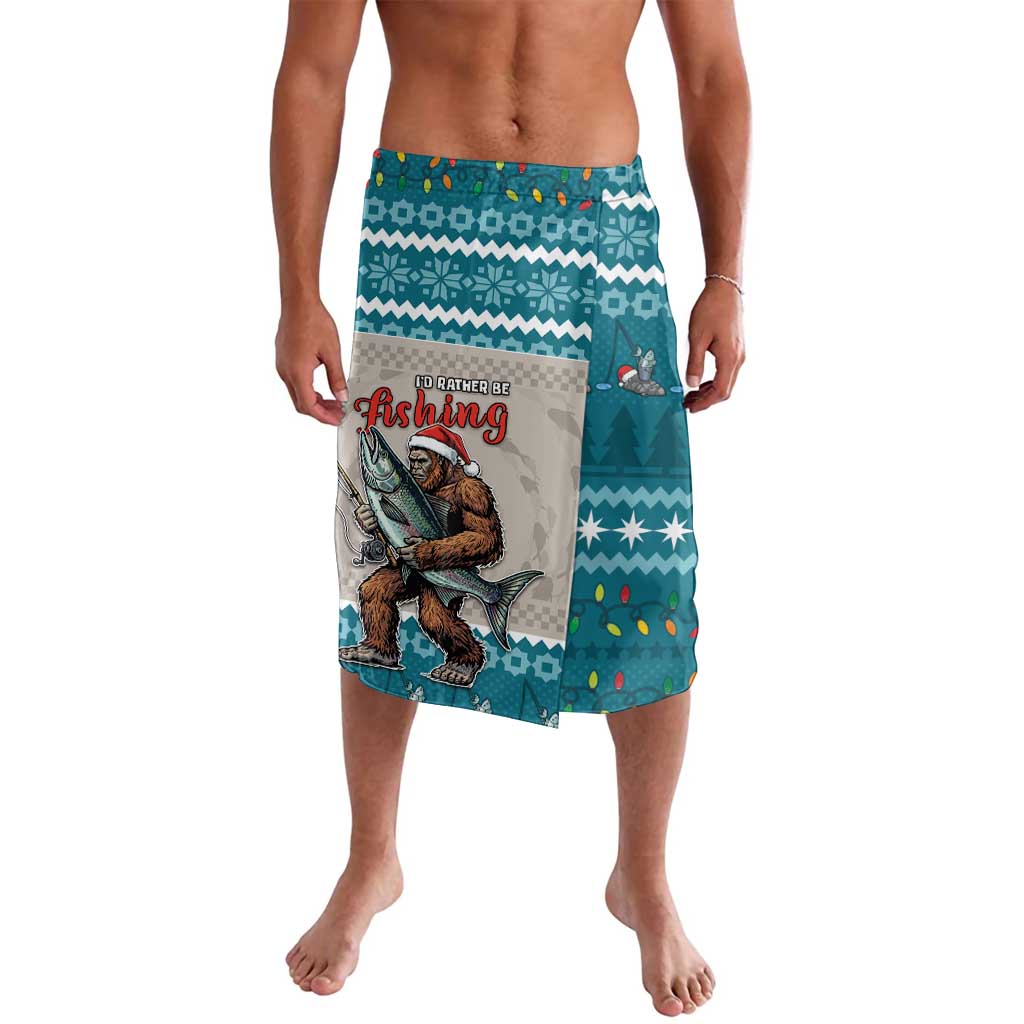 Bigfoot Fishing Christmas Lavalava Funny Style - Wonder Print Shop