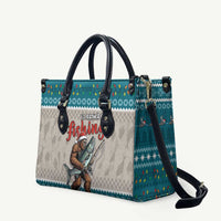 Bigfoot Fishing Christmas Leather Bag Funny Style - Wonder Print Shop
