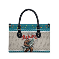 Bigfoot Fishing Christmas Leather Bag Funny Style - Wonder Print Shop