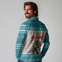 Bigfoot Fishing Christmas Long Sleeve Polo Shirt Funny Style - Wonder Print Shop