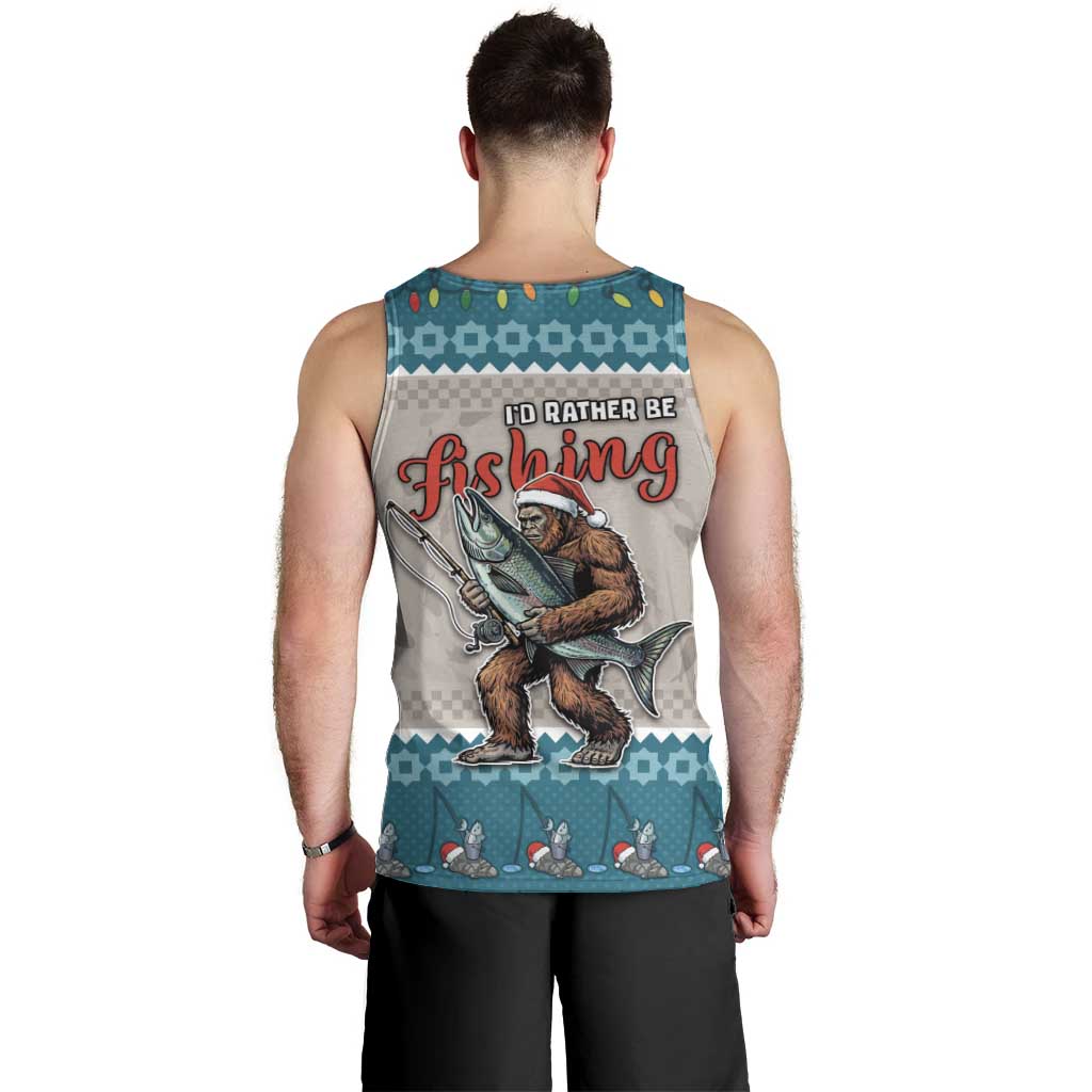 Bigfoot Fishing Christmas Men Tank Top Funny Style - Wonder Print Shop