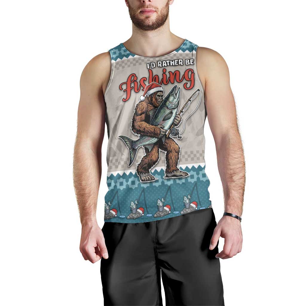 Bigfoot Fishing Christmas Men Tank Top Funny Style - Wonder Print Shop