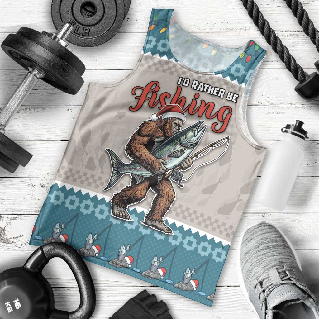 Bigfoot Fishing Christmas Men Tank Top Funny Style - Wonder Print Shop