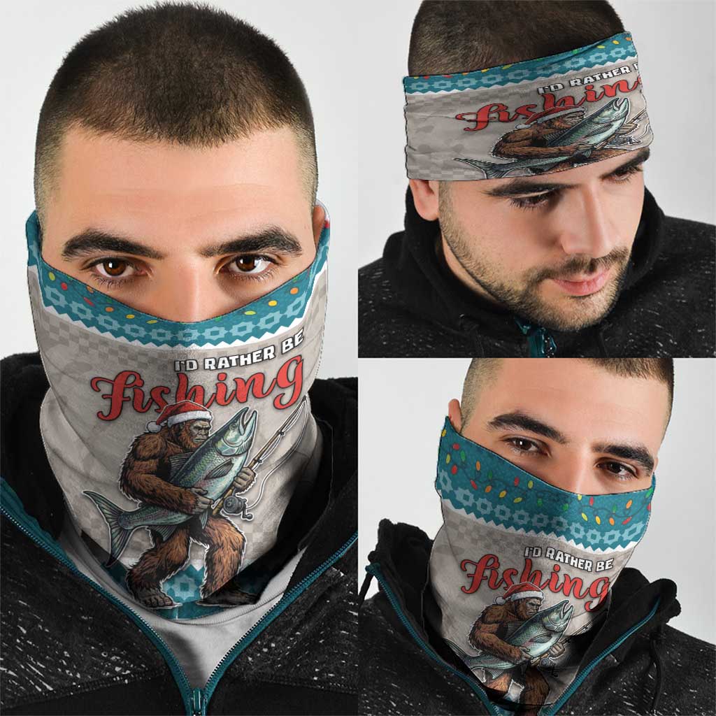 Bigfoot Fishing Christmas Neck Gaiter Funny Style - Wonder Print Shop