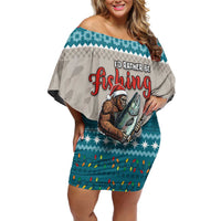 Bigfoot Fishing Christmas Off Shoulder Short Dress Funny Style - Wonder Print Shop