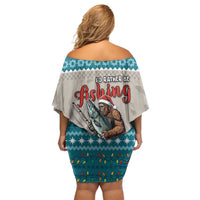 Bigfoot Fishing Christmas Off Shoulder Short Dress Funny Style - Wonder Print Shop