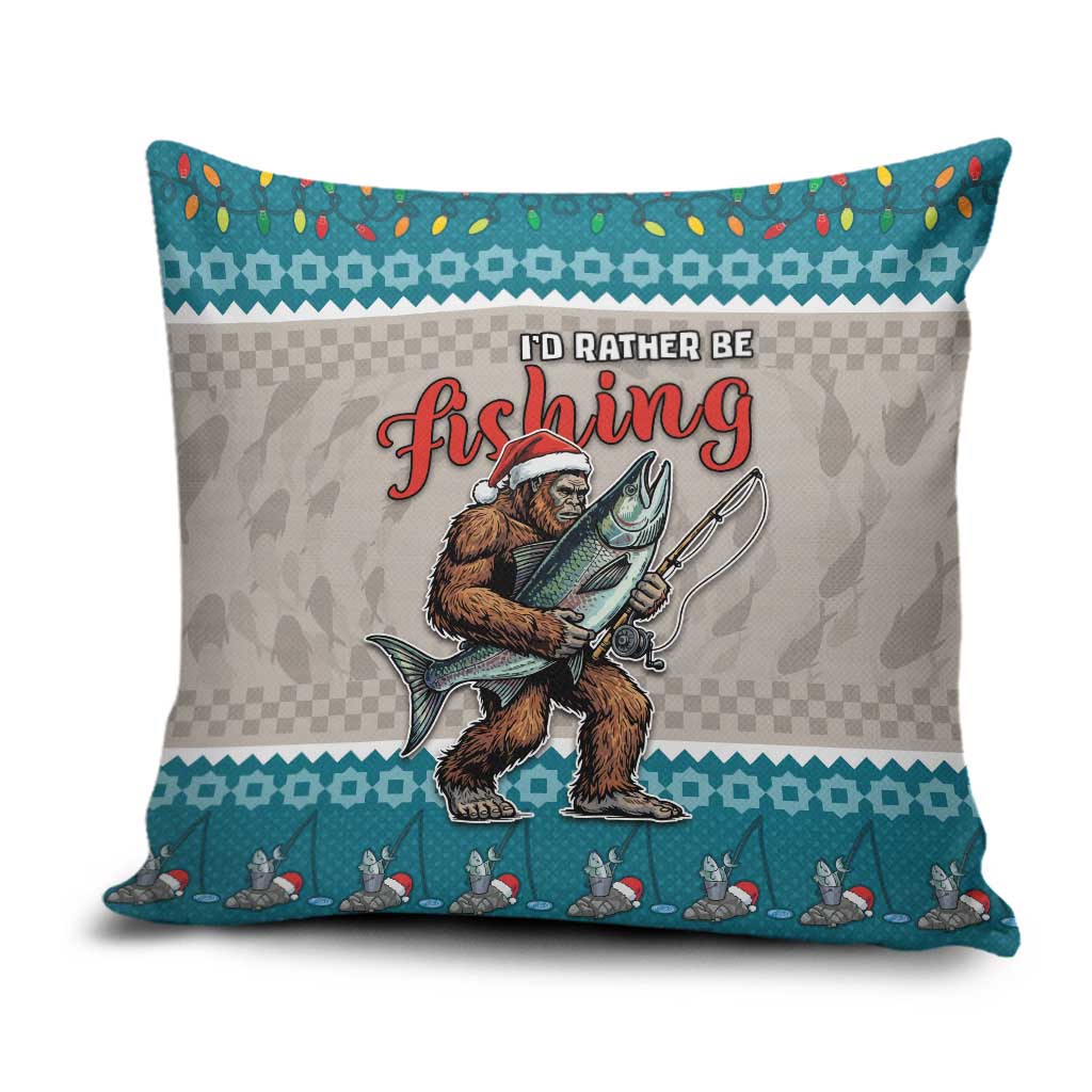 Bigfoot Fishing Christmas Pillow Cover Funny Style - Wonder Print Shop