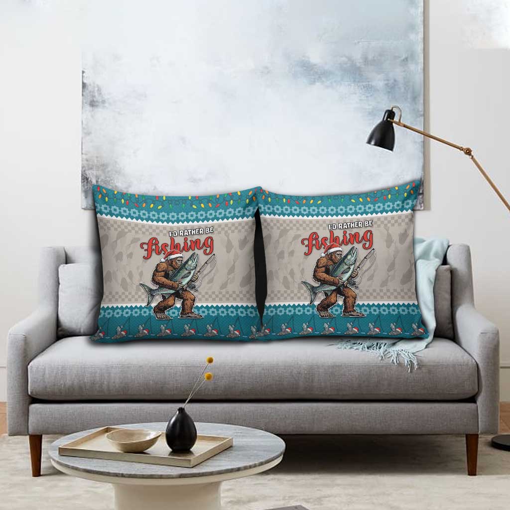 Bigfoot Fishing Christmas Pillow Cover Funny Style - Wonder Print Shop