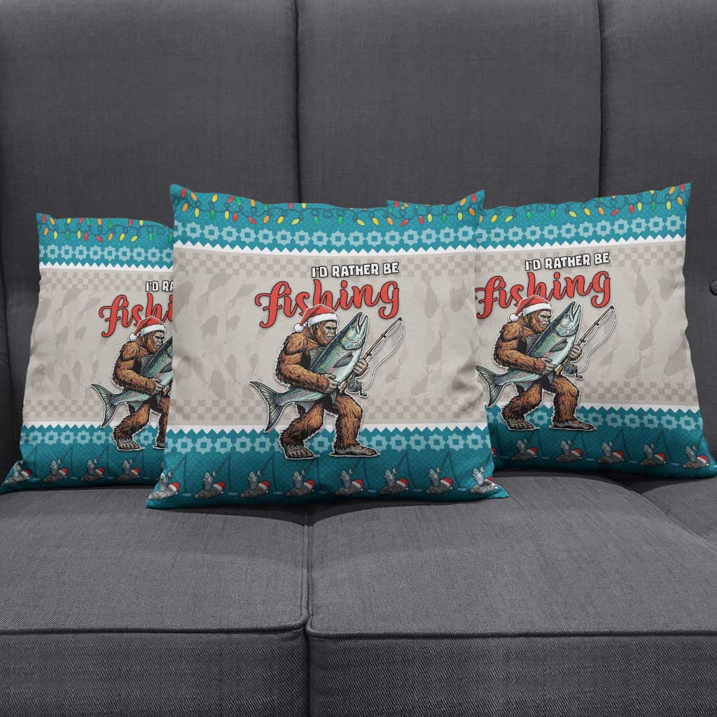 Bigfoot Fishing Christmas Pillow Cover Funny Style - Wonder Print Shop