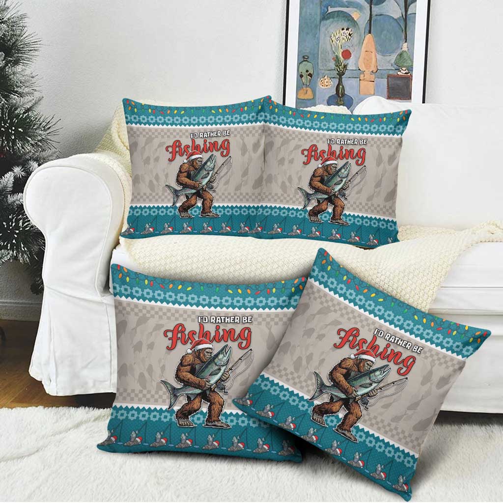 Bigfoot Fishing Christmas Pillow Cover Funny Style - Wonder Print Shop