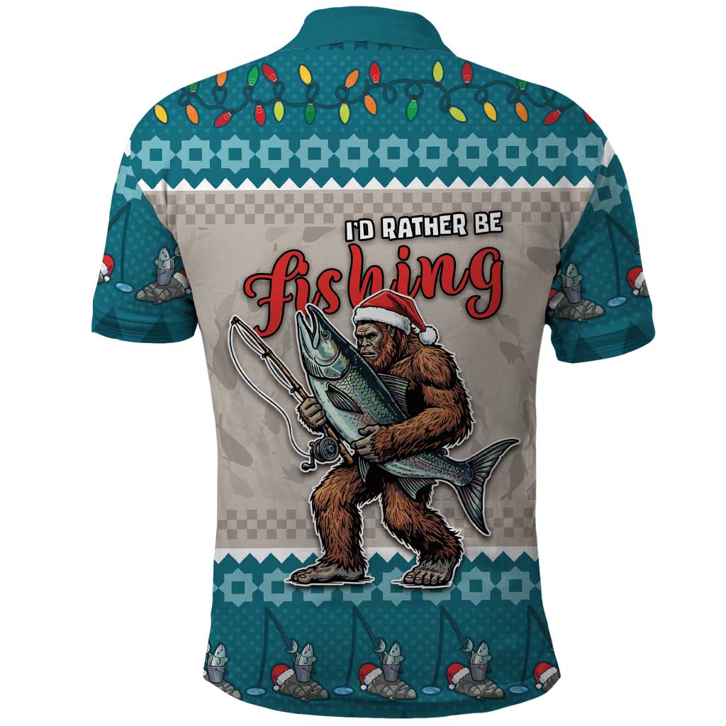 Bigfoot Fishing Christmas Polo Shirt Funny Style - Wonder Print Shop