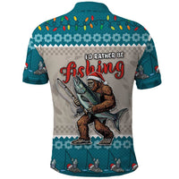 Bigfoot Fishing Christmas Polo Shirt Funny Style - Wonder Print Shop