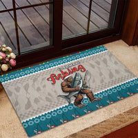 Bigfoot Fishing Christmas Rubber Doormat Funny Style - Wonder Print Shop