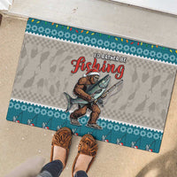Bigfoot Fishing Christmas Rubber Doormat Funny Style - Wonder Print Shop