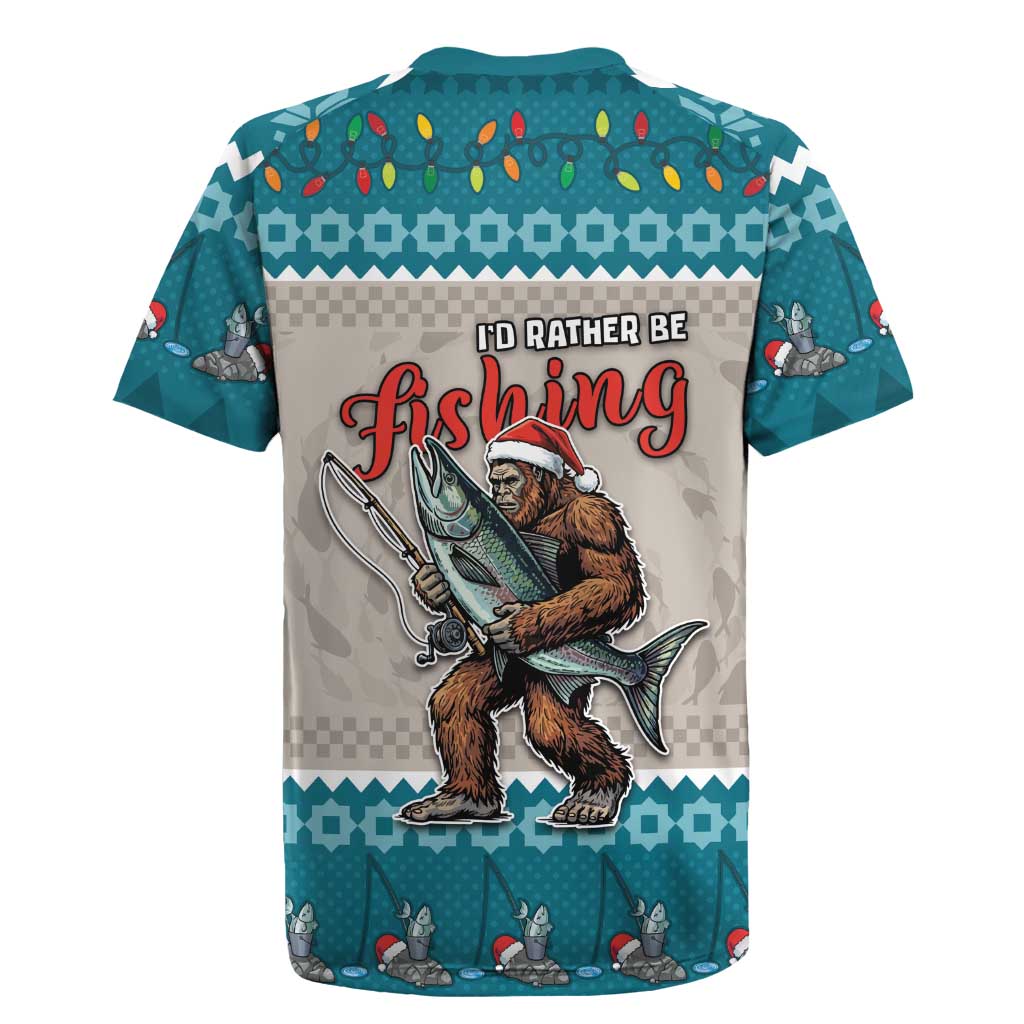 Bigfoot Fishing Christmas Rugby Jersey Funny Style - Wonder Print Shop