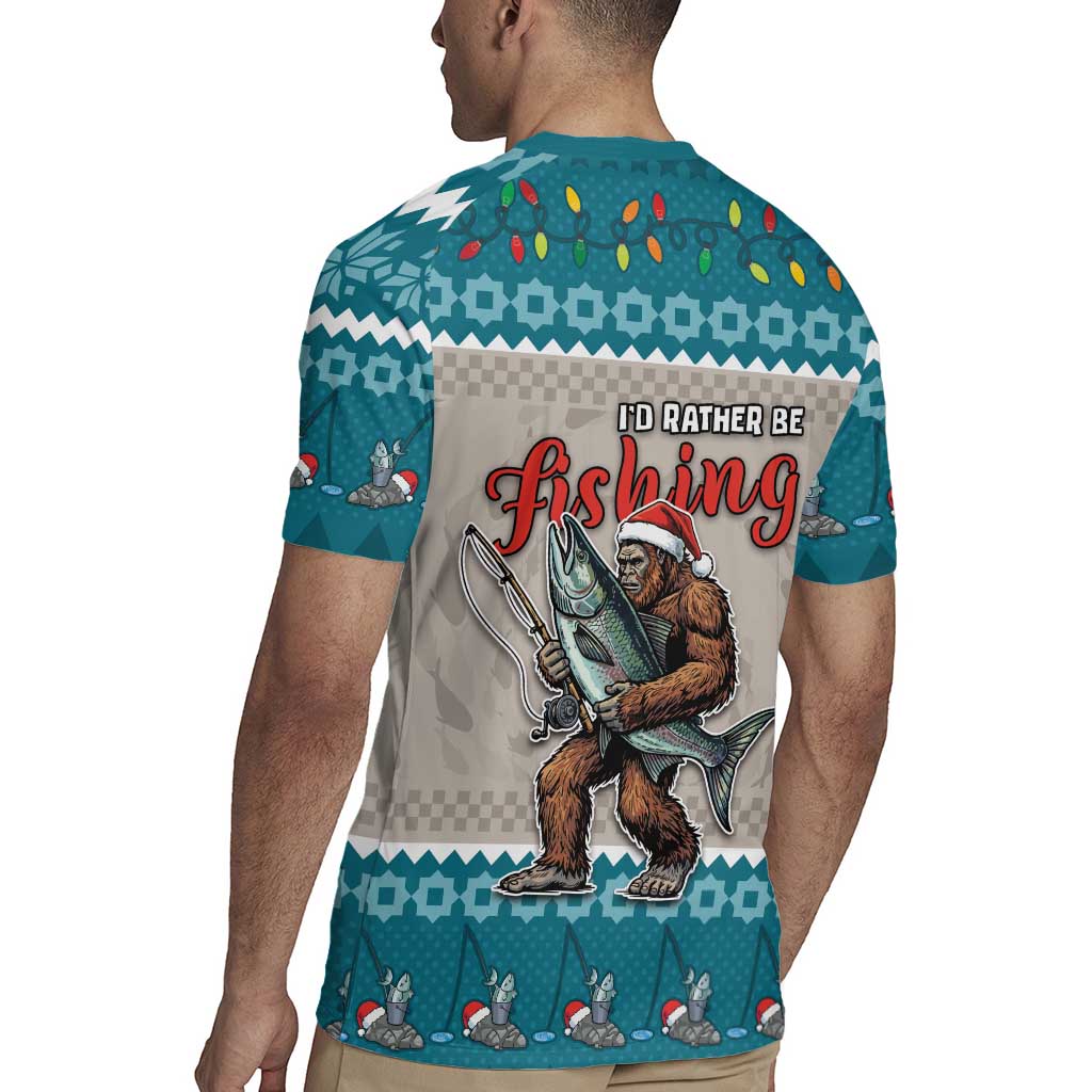 Bigfoot Fishing Christmas Rugby Jersey Funny Style - Wonder Print Shop