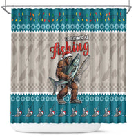 Bigfoot Fishing Christmas Shower Curtain Funny Style - Wonder Print Shop
