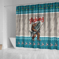 Bigfoot Fishing Christmas Shower Curtain Funny Style - Wonder Print Shop