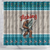 Bigfoot Fishing Christmas Shower Curtain Funny Style - Wonder Print Shop