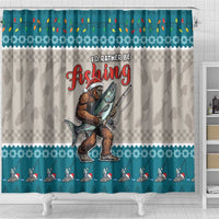 Bigfoot Fishing Christmas Shower Curtain Funny Style - Wonder Print Shop