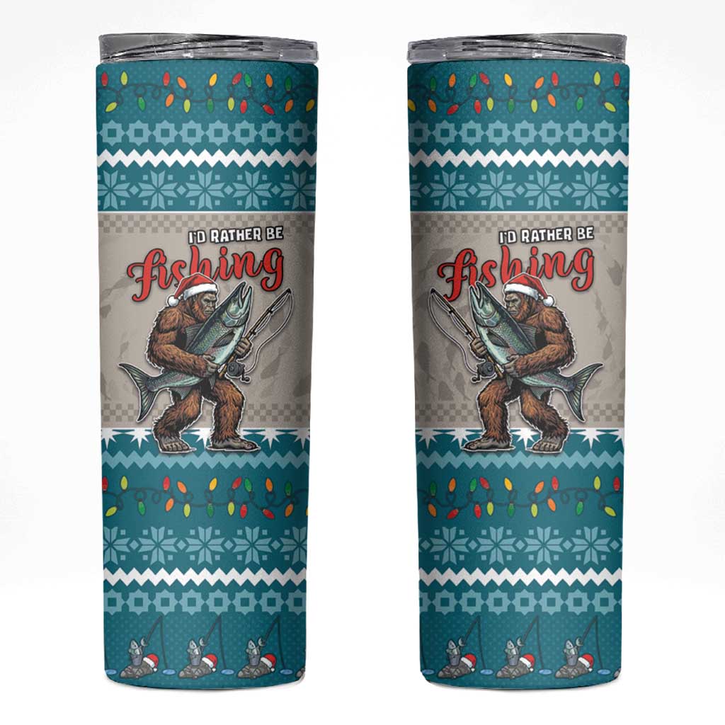 Bigfoot Fishing Christmas Skinny Tumbler Funny Style - Wonder Print Shop