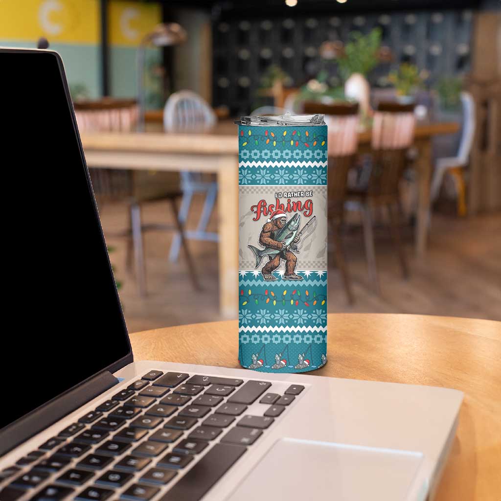 Bigfoot Fishing Christmas Skinny Tumbler Funny Style - Wonder Print Shop