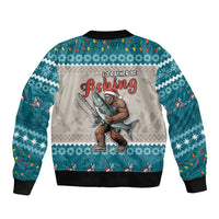 Bigfoot Fishing Christmas Sleeve Zip Bomber Jacket Funny Style - Wonder Print Shop