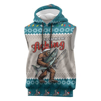 Bigfoot Fishing Christmas Sleeveless Hoodie Funny Style - Wonder Print Shop