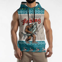Bigfoot Fishing Christmas Sleeveless Hoodie Funny Style - Wonder Print Shop