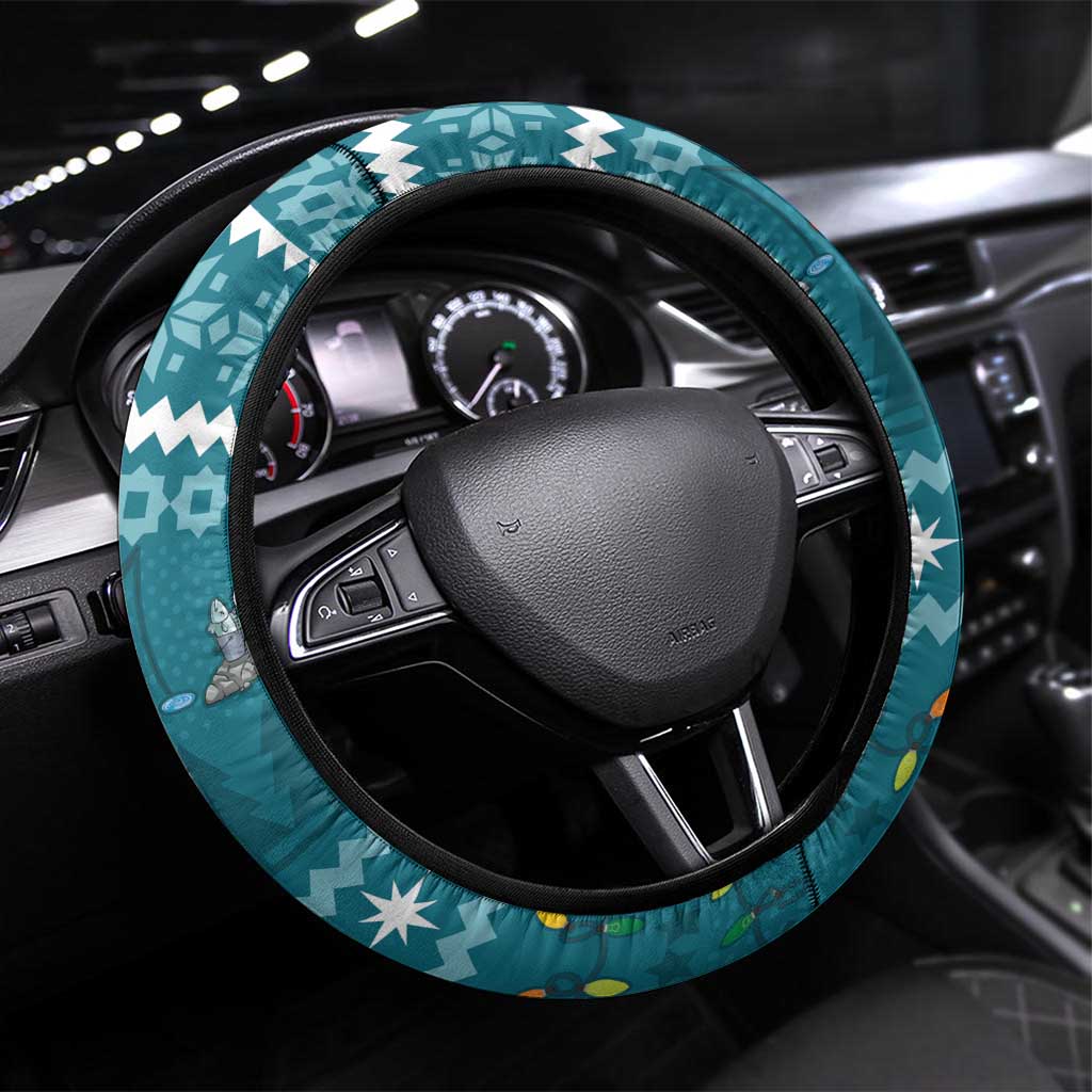 Bigfoot Fishing Christmas Steering Wheel Cover Funny Style - Wonder Print Shop