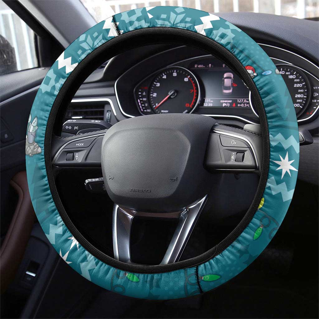 Bigfoot Fishing Christmas Steering Wheel Cover Funny Style - Wonder Print Shop