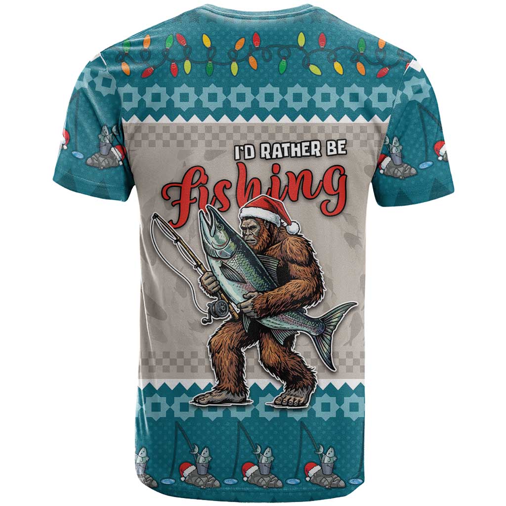Bigfoot Fishing Christmas T Shirt Funny Style - Wonder Print Shop