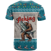 Bigfoot Fishing Christmas T Shirt Funny Style - Wonder Print Shop