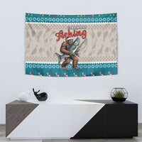 Bigfoot Fishing Christmas Tapestry Funny Style - Wonder Print Shop