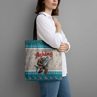 Bigfoot Fishing Christmas Tote Bag Funny Style - Wonder Print Shop
