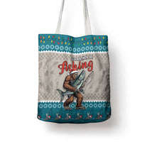 Bigfoot Fishing Christmas Tote Bag Funny Style - Wonder Print Shop