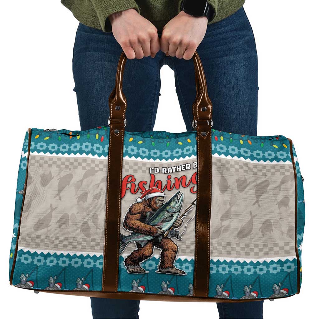 Bigfoot Fishing Christmas Travel Bag Funny Style - Wonder Print Shop