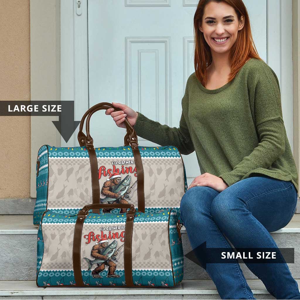 Bigfoot Fishing Christmas Travel Bag Funny Style - Wonder Print Shop