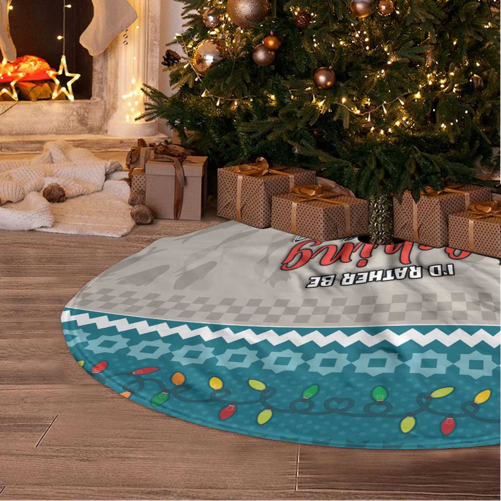 Fishing Christmas Tree Skirt Bigfoot Xmas Funny Style - Wonder Print Shop