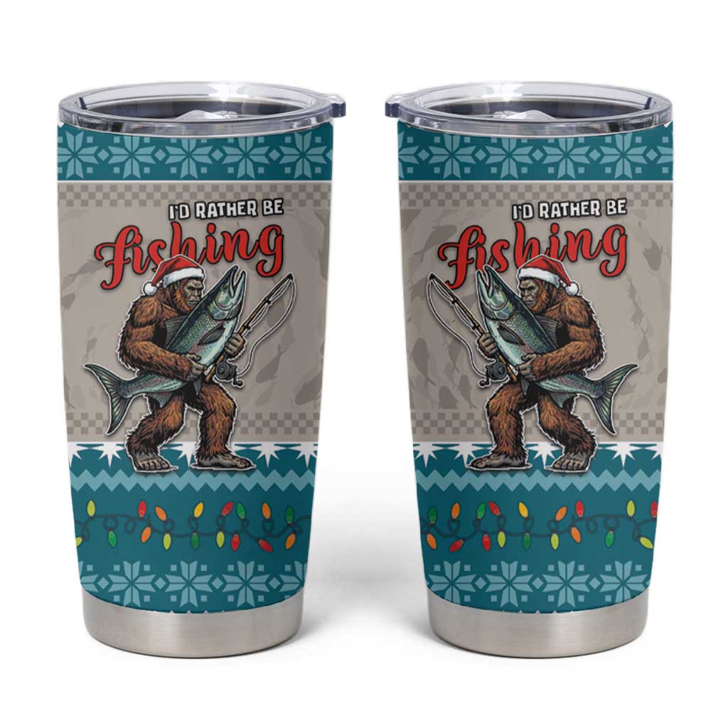 Bigfoot Fishing Christmas Tumbler Cup Funny Style - Wonder Print Shop