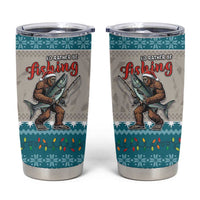 Bigfoot Fishing Christmas Tumbler Cup Funny Style - Wonder Print Shop