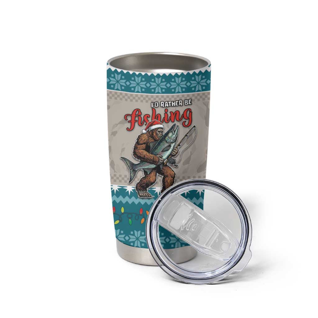 Bigfoot Fishing Christmas Tumbler Cup Funny Style - Wonder Print Shop