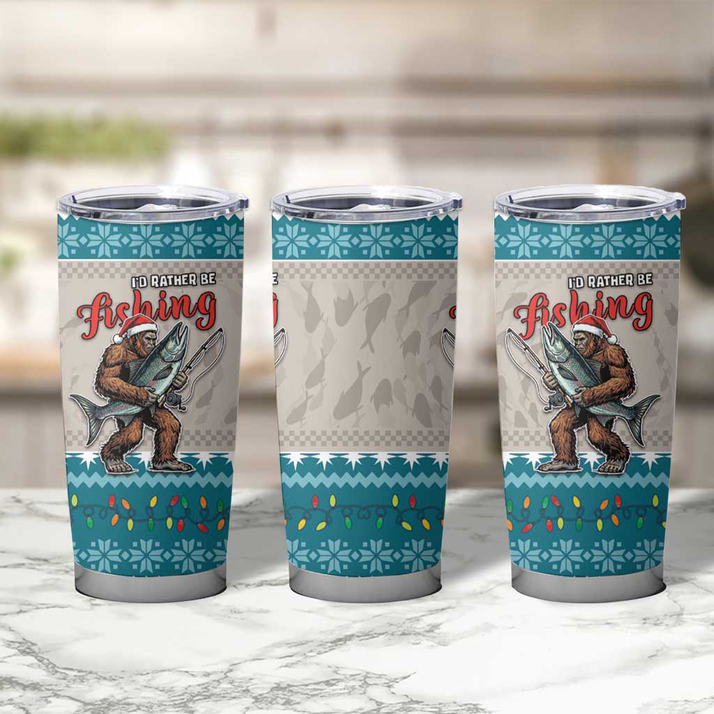 Bigfoot Fishing Christmas Tumbler Cup Funny Style - Wonder Print Shop