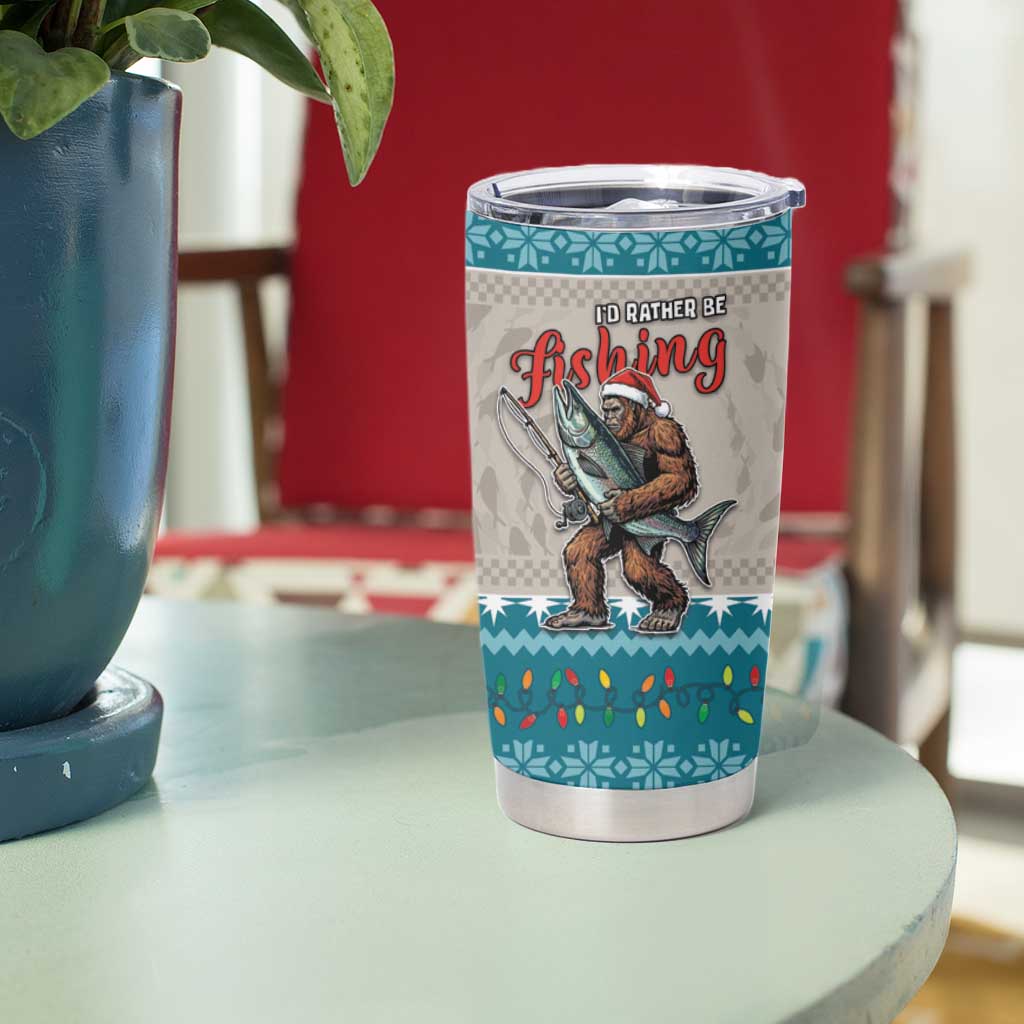 Bigfoot Fishing Christmas Tumbler Cup Funny Style - Wonder Print Shop